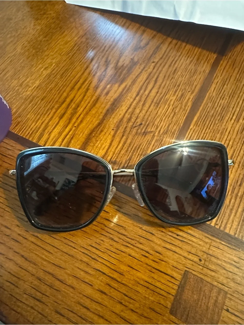Michael Kors Black and Gold Cat-Eye Sunglasses